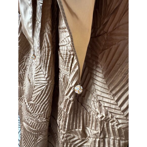 Vintage USA Gold Full-Length Skirt size 8 With Bow Waist & Textured Pattern Poly - Picture 12 of 16